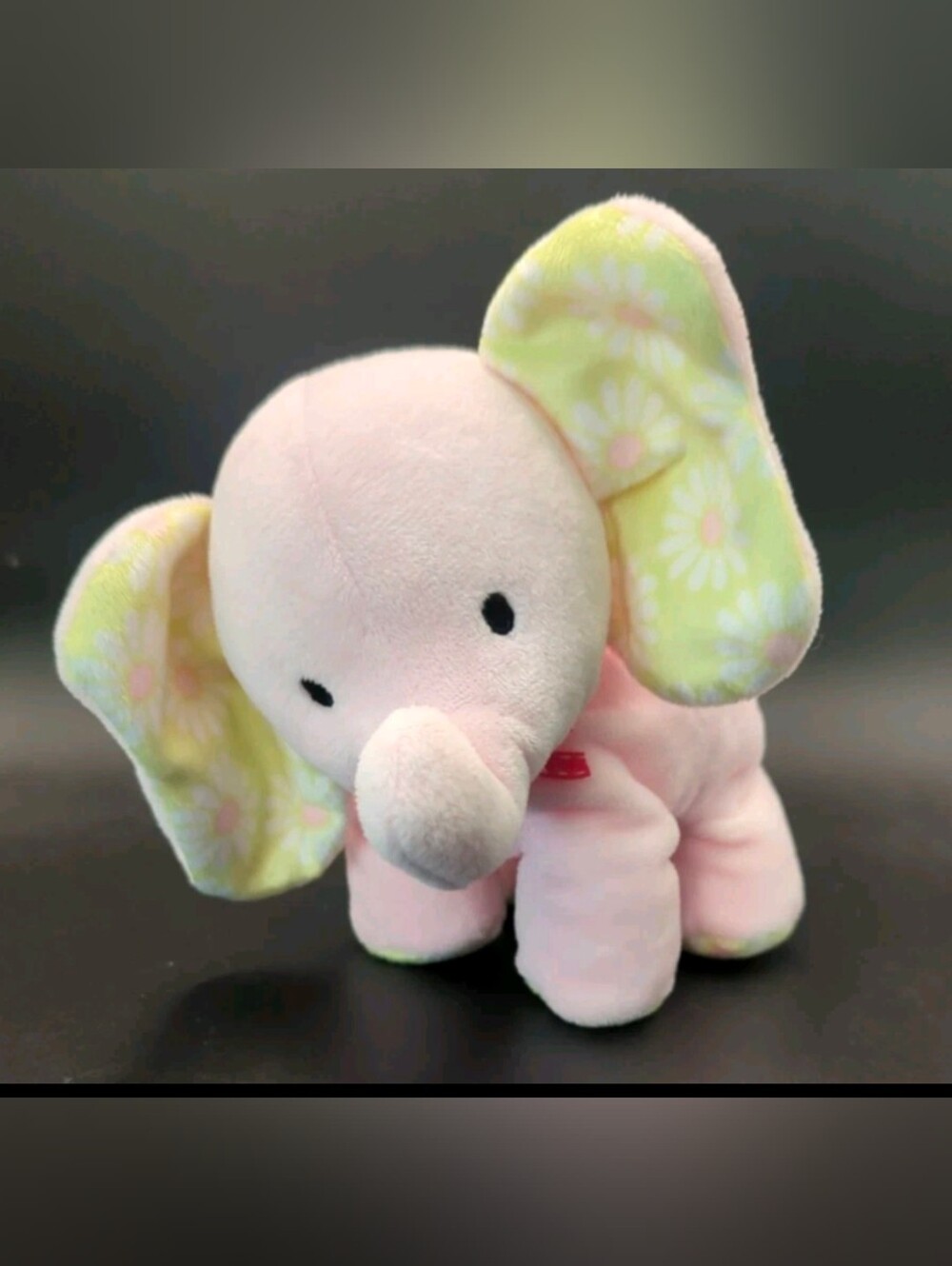 Carters Pink Elephant With Flower Ears Plush Stuffed Animal Baby Toy